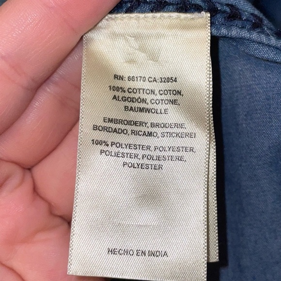 Holding Horses Chambray Button Up with Embroidery Detail Size 2 - Picture 7 of 8